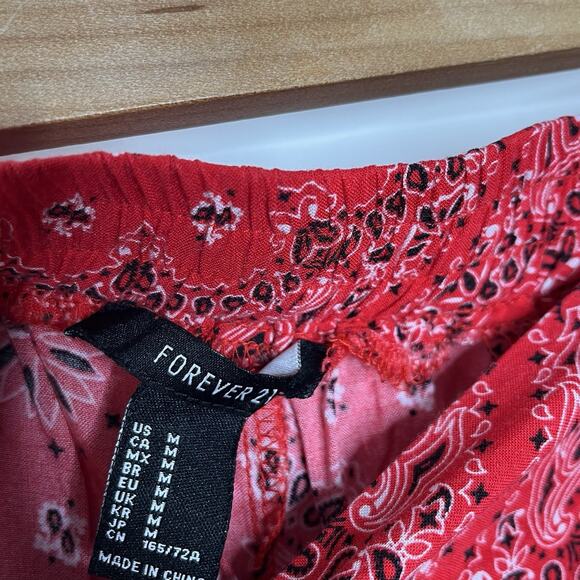 Bandana Print Pants Red Womens M Western Festival Cowgirl Cowboy Rodeo Country - Picture 4 of 5